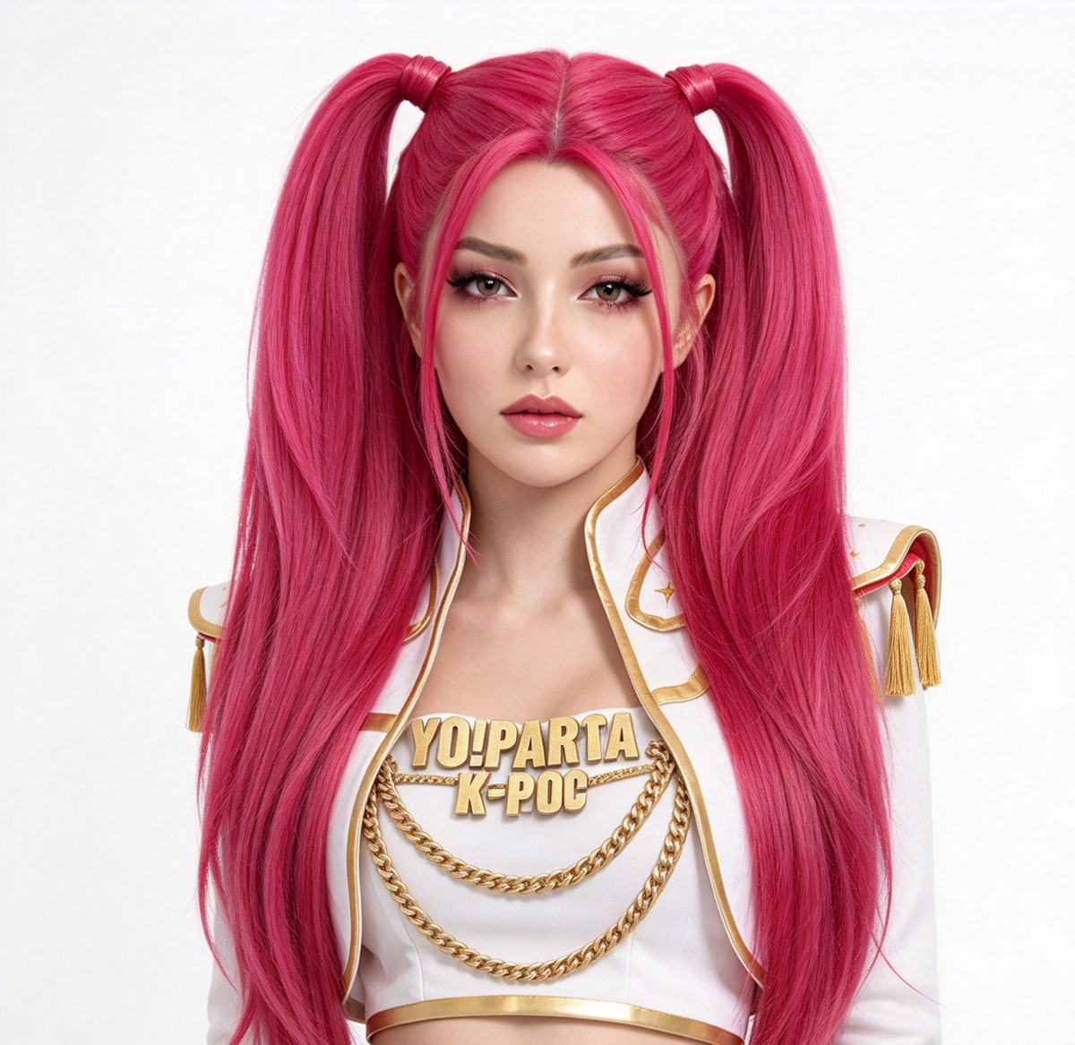 Parrucca K-Pop Pro Rosa con Due Coda di Cavallo | Peluca Cosplay Donna