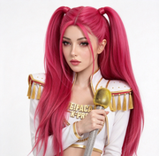 Parrucca K-Pop Pro Rosa con Due Coda di Cavallo | Peluca Cosplay Donna