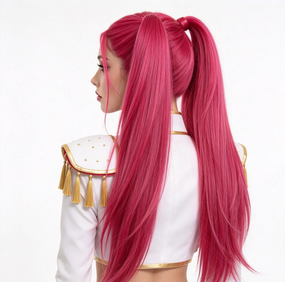Parrucca K-Pop Pro Rosa con Due Coda di Cavallo | Peluca Cosplay Donna