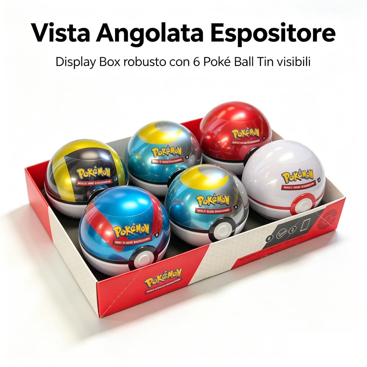 Display Box 6 Poké Ball Tin Pokémon - Gioco di Carte Collezionabili