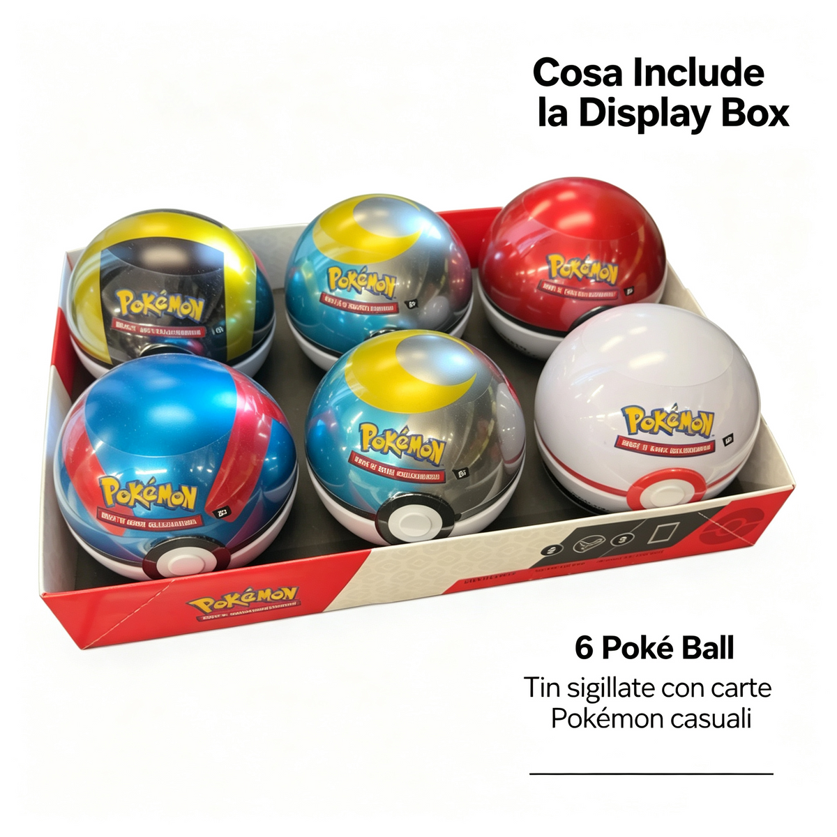 Display Box 6 Poké Ball Tin Pokémon - Gioco di Carte Collezionabili