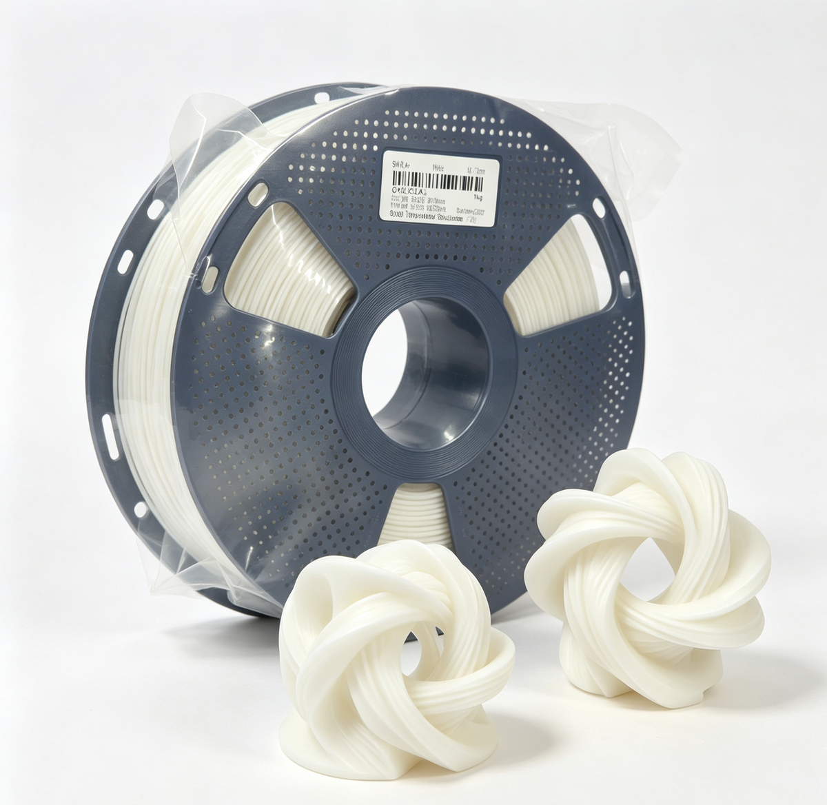 Filamento 3D Silk PLA+ Bianco 1kg, Diametro 1.75mm, Finitura Seta Lucida