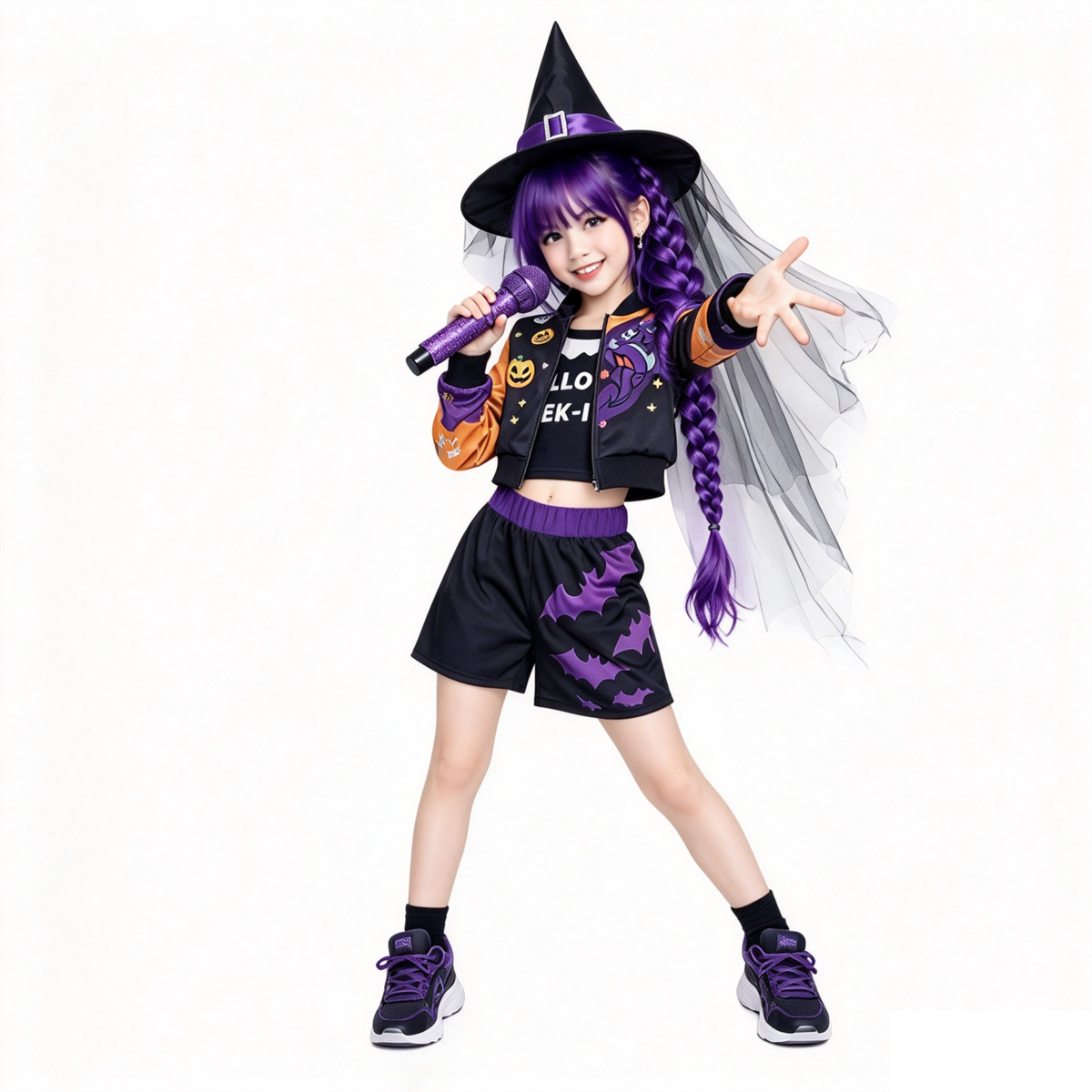 Costume Bruja Halliyú K-Pop Halloween Bambina 7-9 anni | Strega Pop