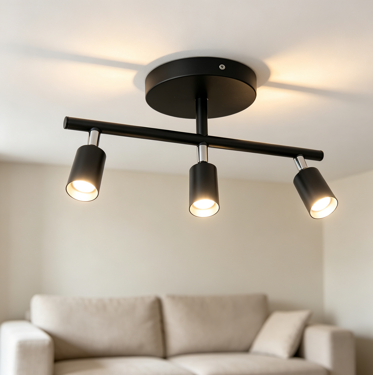 Porta Faretto da soffitto a 3 luci orientabile, lampada a barra metallica nera moderno, attacco GU10