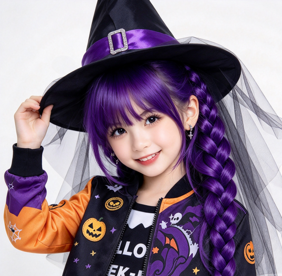 Costume Bruja Halliyú K-Pop Halloween Bambina 7-9 anni | Strega Pop