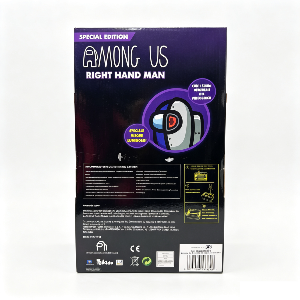 Peluche Among Us Right Hand Man Special Edition con Suoni e Visore Luminoso, Giocattolo Originale