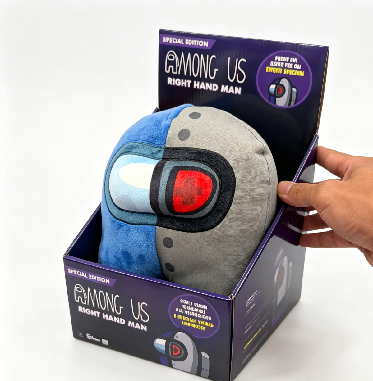 Peluche Among Us Right Hand Man Special Edition con Suoni e Visore Luminoso, Giocattolo Originale