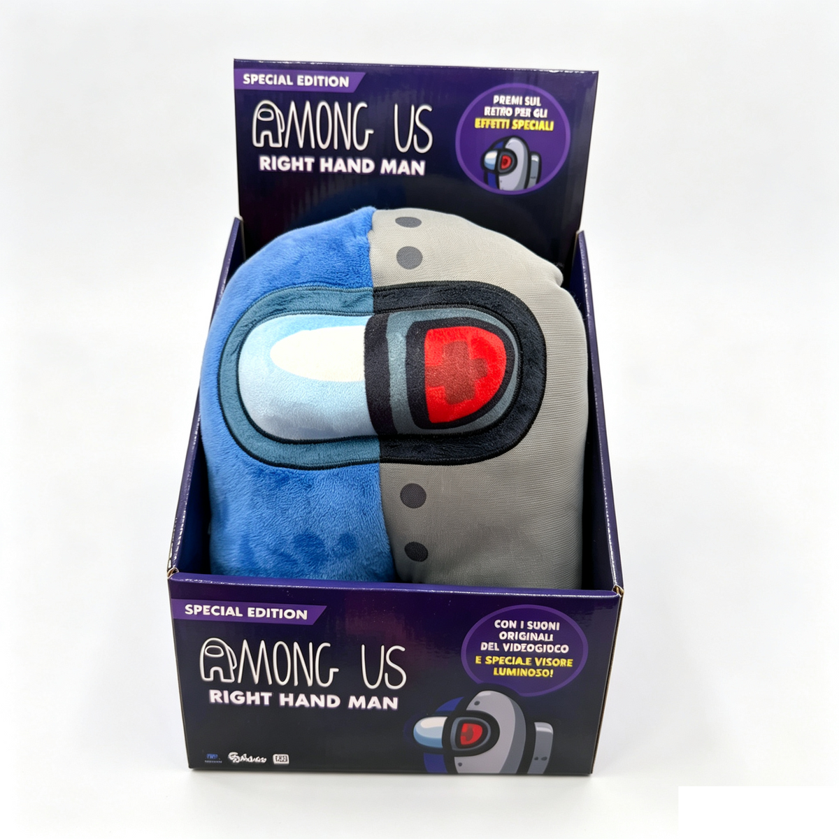 Peluche Among Us Right Hand Man Special Edition con Suoni e Visore Luminoso, Giocattolo Originale