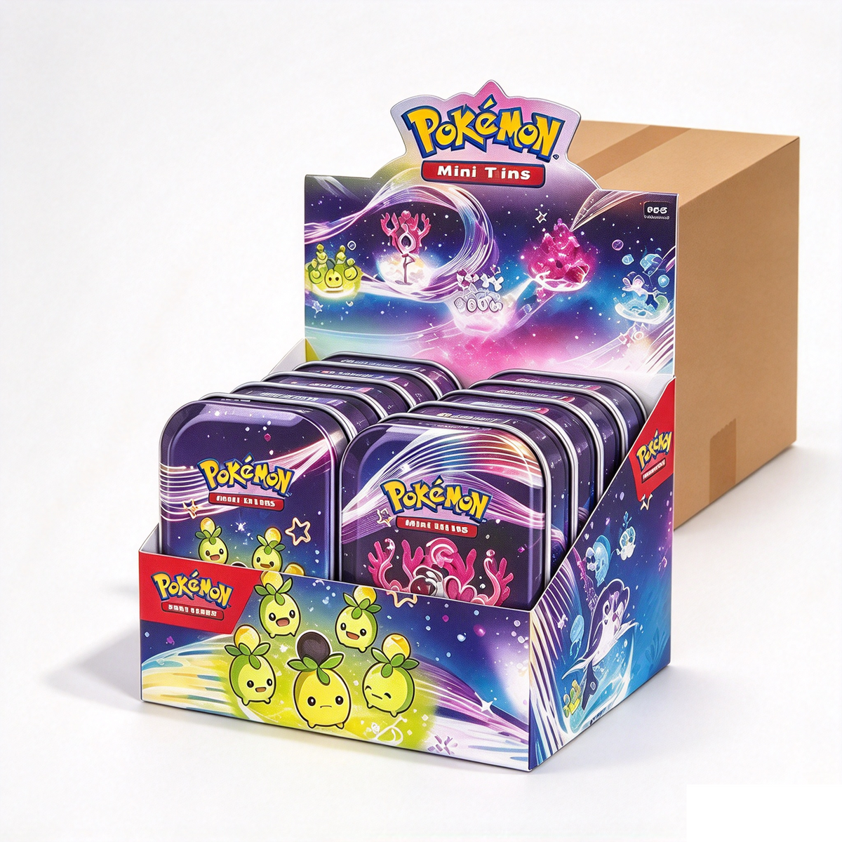 Display Box 10 Mini Tin Pokémon Destino di Paldea case 4 box