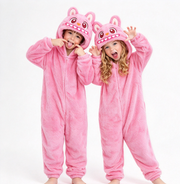 Pigiama tuta Scimmia Rosa Molulu per Bambini 7-9 anni | Costume peluche