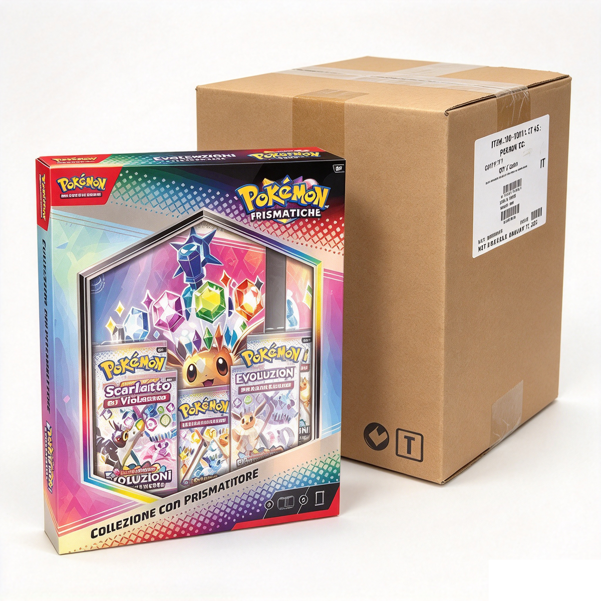 Pokémon Scarlatto e Violetto Evoluzioni Prismatiche Collezione con Raccoglitore ITA case 8 pz