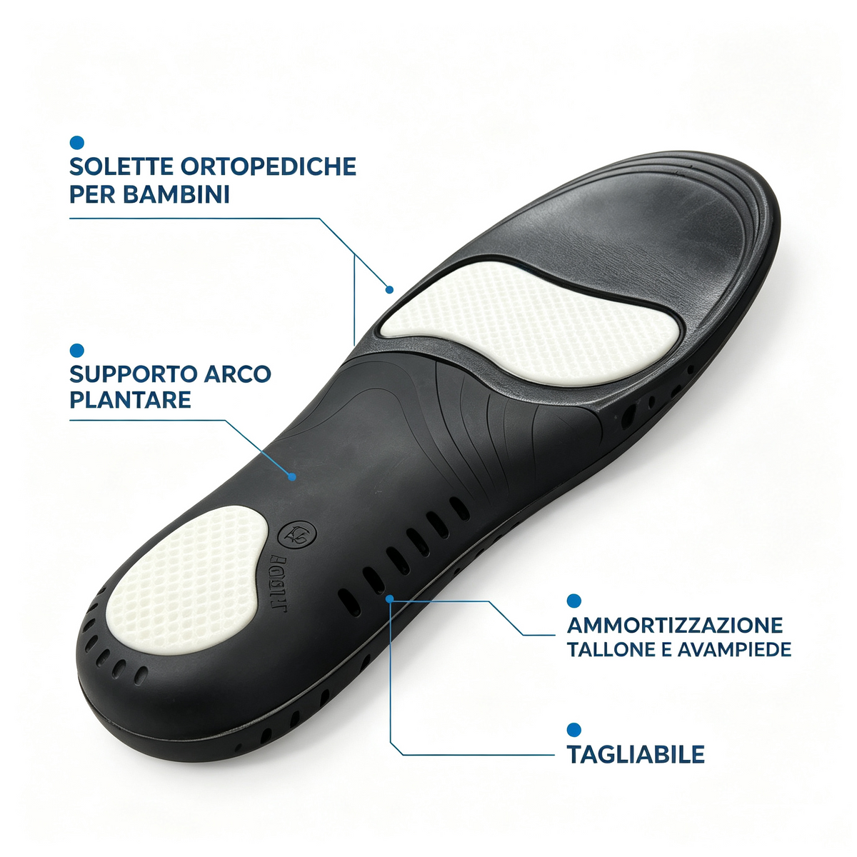 Solette Ortopediche per Bambini, Supporto Arco Plantare, Ammortizzanti per Scarpe