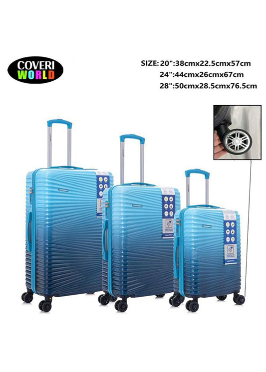 Coveri World Set di Valigie da Viaggio con Motivo Sfumato 20 24 28 Pollici ABS Leggero con Ruote Girevoli e Maniglia Telescopica in Alluminio