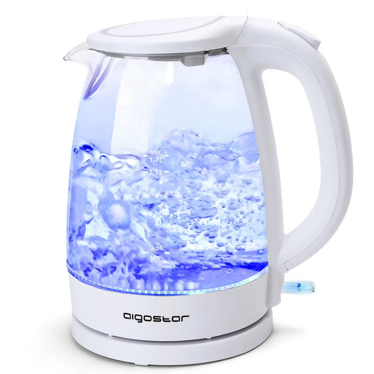 Bollitore elettrico in vetro 1.7 litri con led 2200 W Aigostar