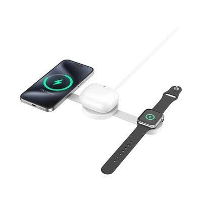 caricabatterie wireless pieghevole 3-in-1 Havit W3105