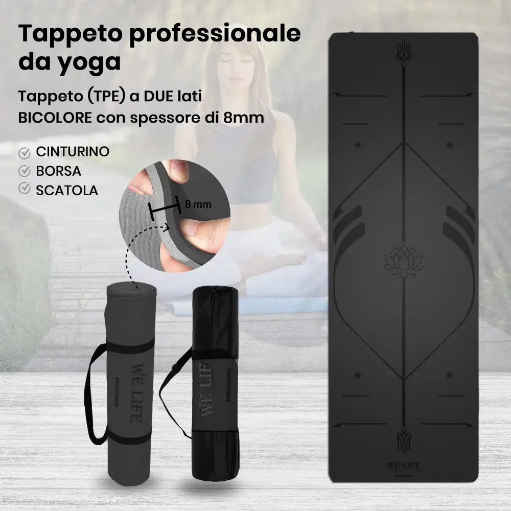 Tappeto joga professionale black SPORT