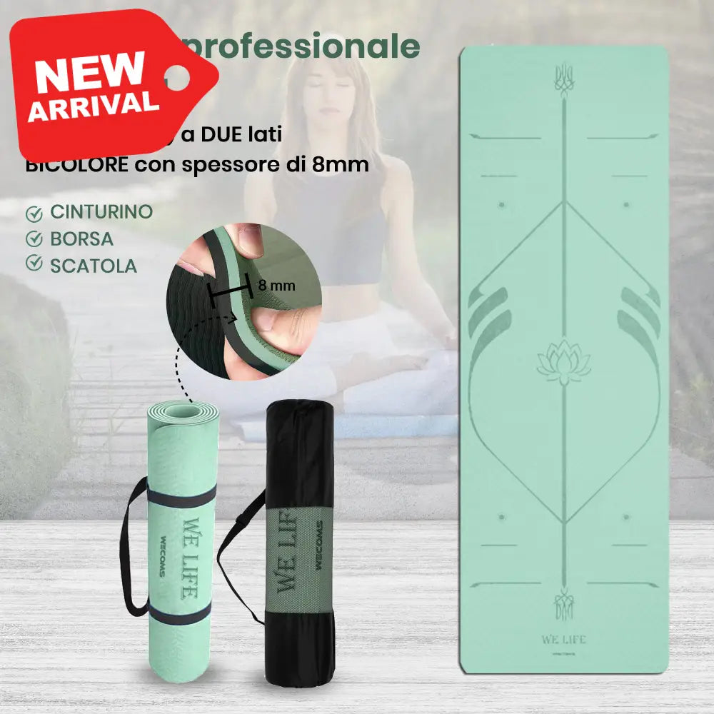 Tappeto joga professionale green SPORT